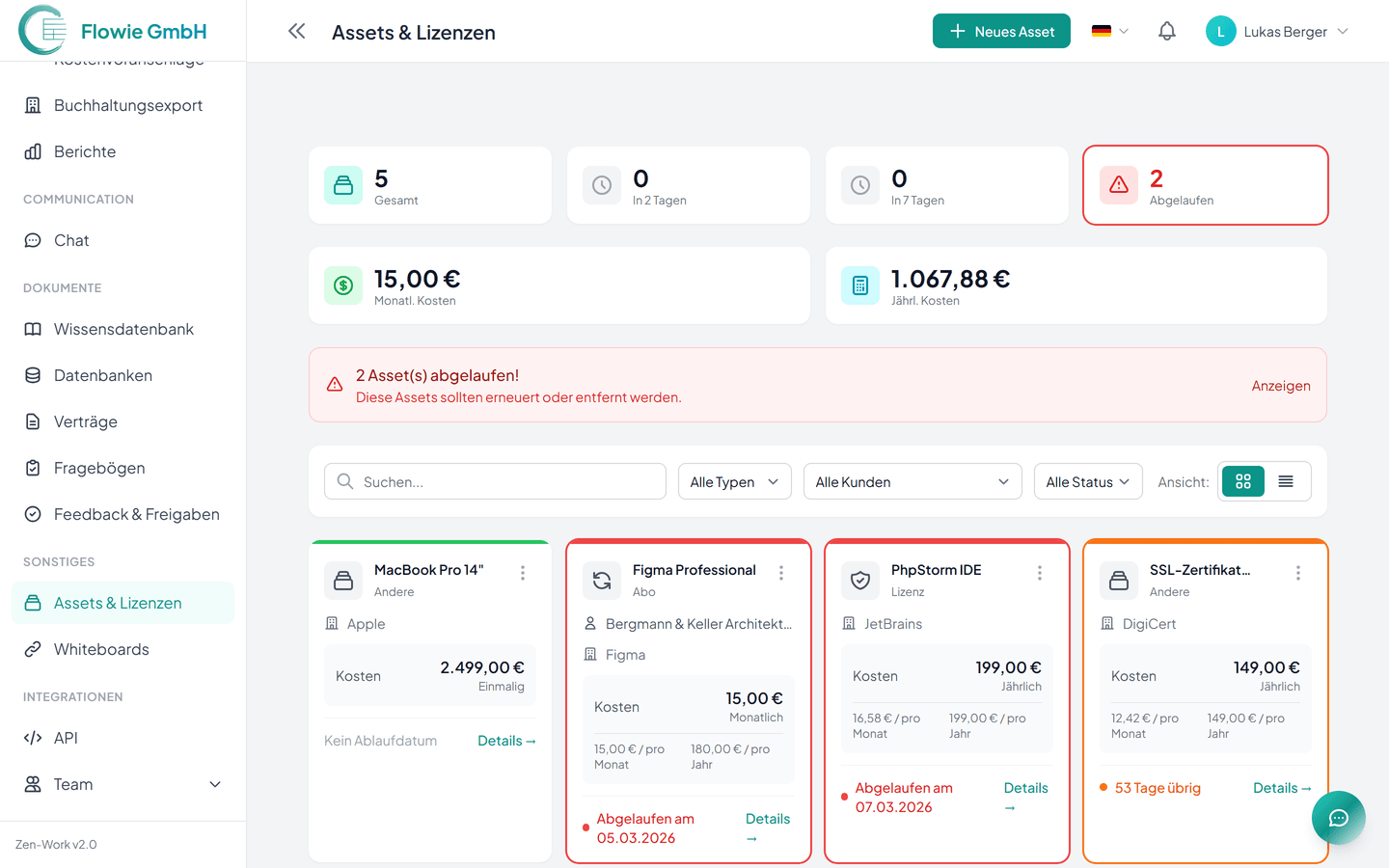 Nie wieder vergessene Verlängerungen