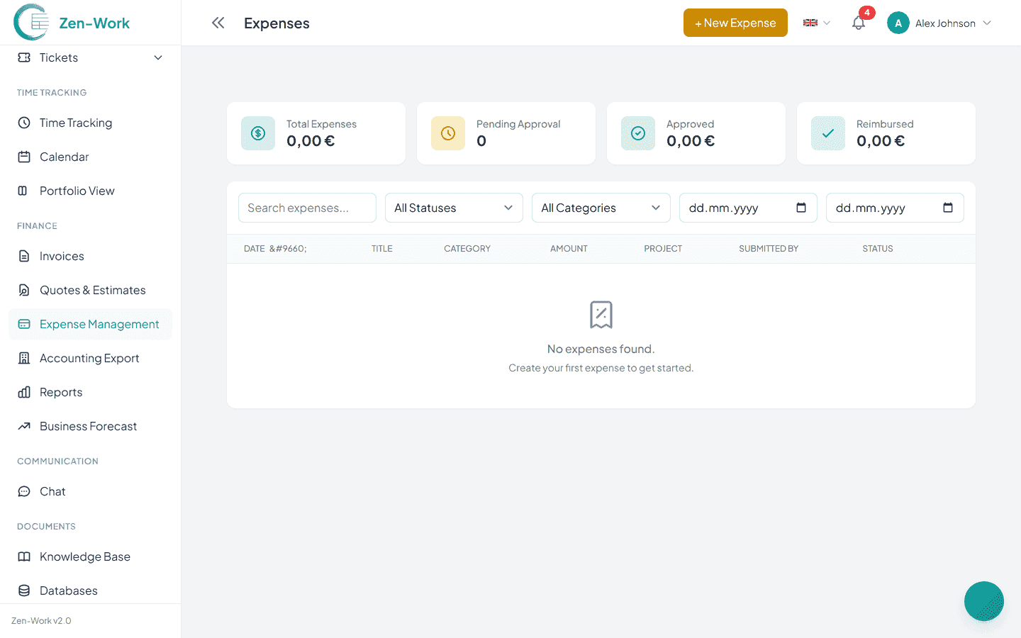 Expenses in the cashflow view