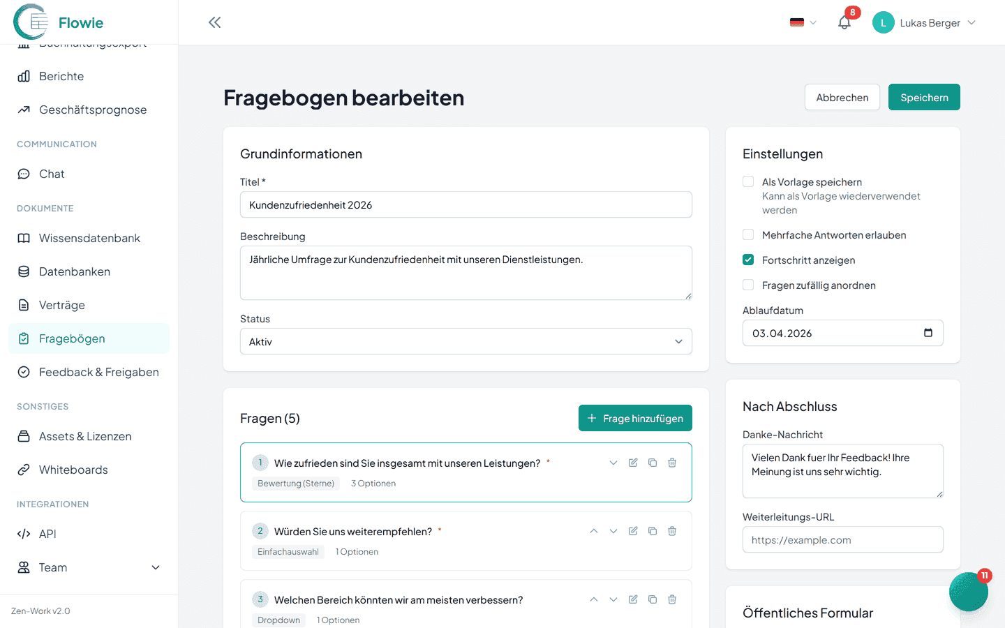 Fragebogen erstellen
