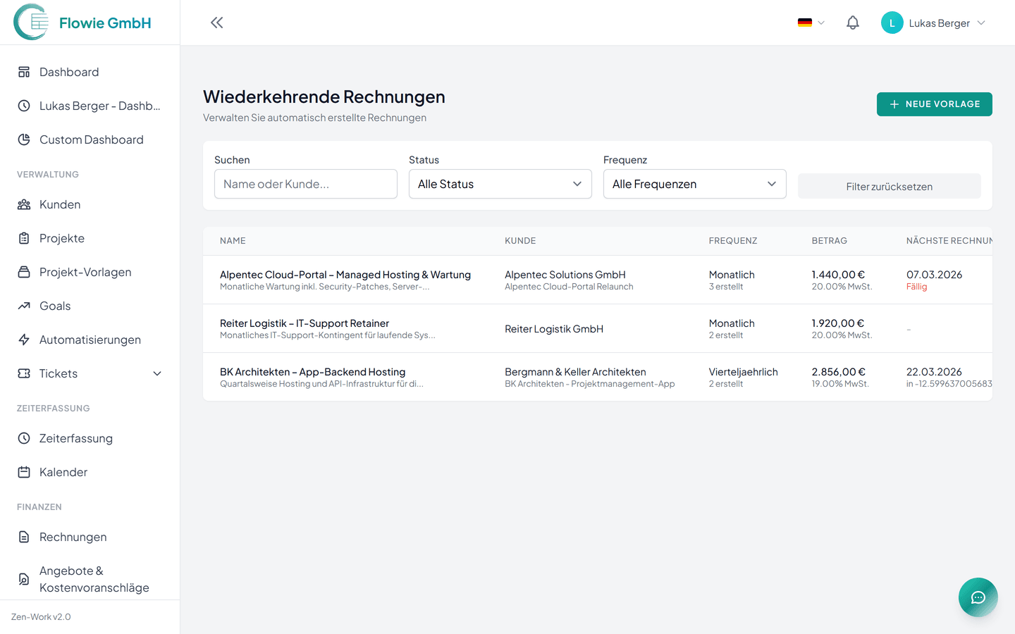 Wiederkehrende Rechnungen