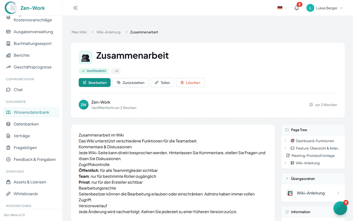 Rechte und Zusammenarbeit